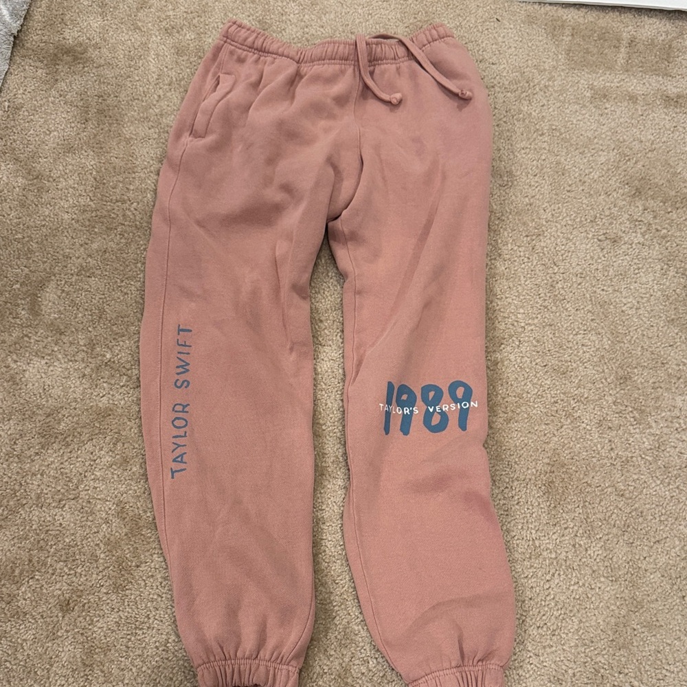 Taylor Swift Rose Joggers with Blue Accents
